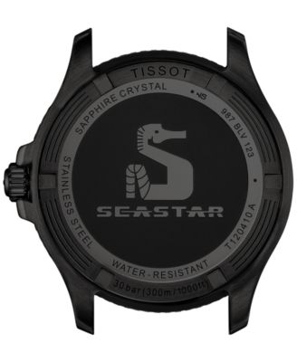 Men's Swiss Seastar 1000 Black PVD Stainless Steel Bracelet Watch 40mm