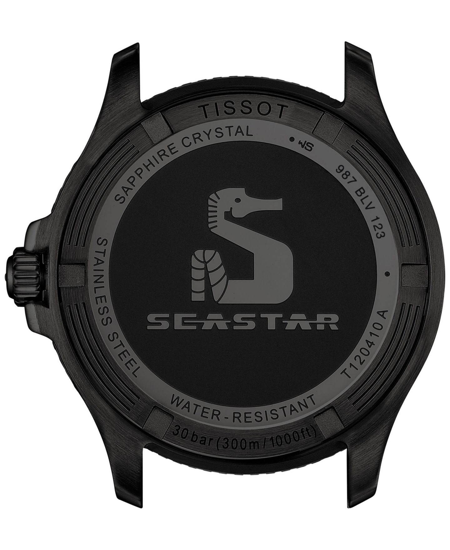 Мужские часы Tissot Swiss Seastar 1000 на чёрном стальном браслете PVD, 40 мм — фото 3