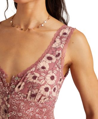 Women's Femme Print Mix Sleeveless Mini Dress