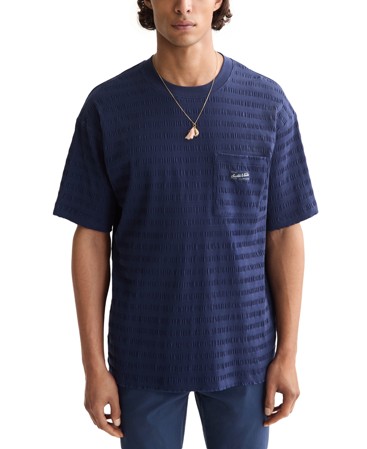 Scotch & Soda Men's Relaxed-fit Stripe T-shirt In Blue