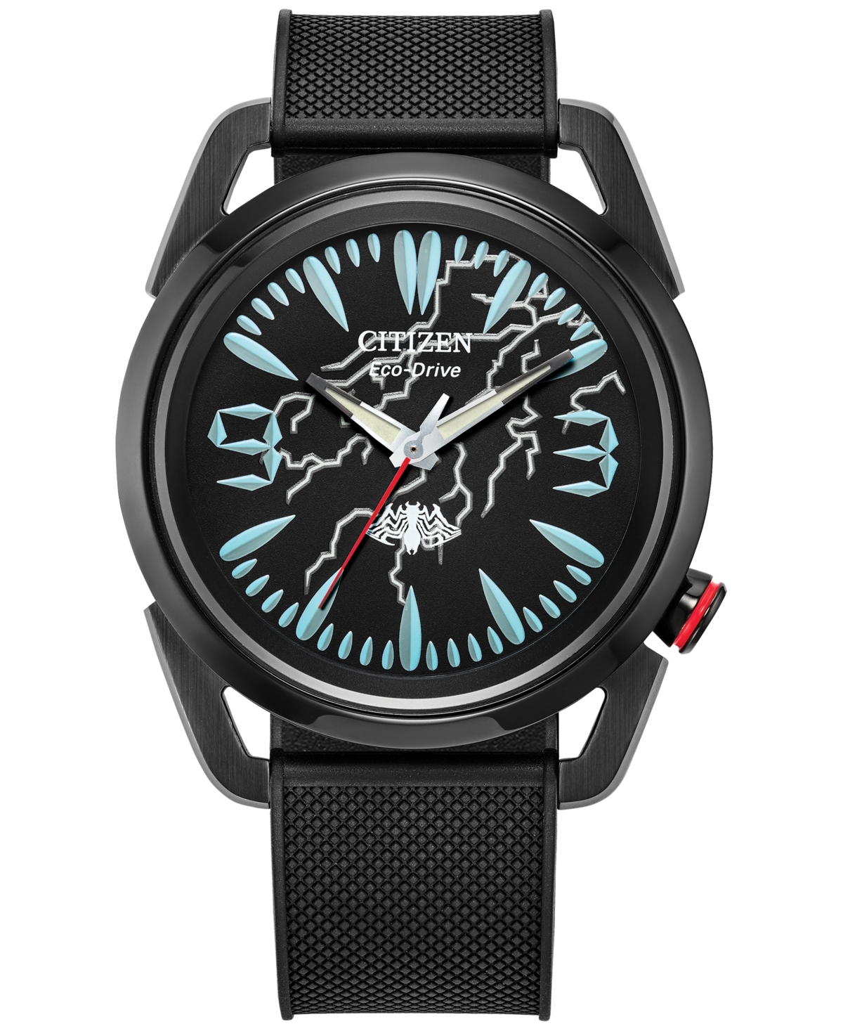 Eco-Drive Men's Marvel Venom Lethal Protector Black Polyurethane Strap Watch 42mm Box Set - Black