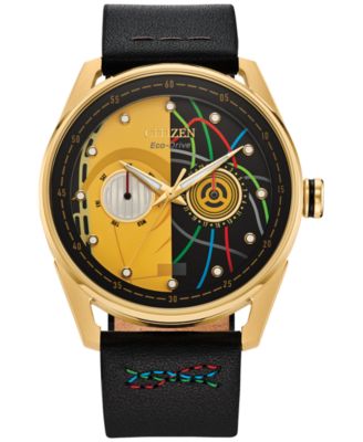 Citizen - Men's Star Wars C-3PO Awakens Black Leather Strap Watch 42mm
