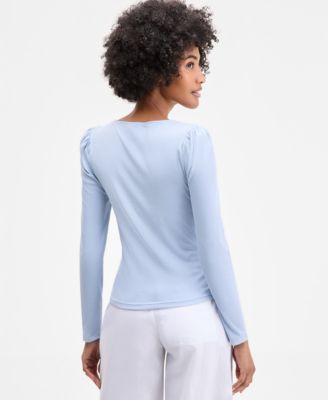Women's Square-Neck Puff-Sleeve Top, Exclusively at Macy's