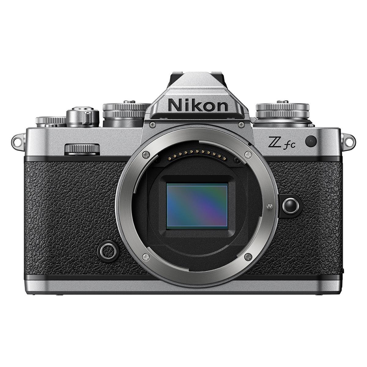 Nikon Z fc Dx-Format Mirrorless Camera, Silver, Bundle with Ftz Ii Mount Adapter, Zoom-Mini Ttl R2 Flash, 64GB Memory Card, Bag