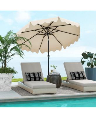 9 Feet Patio Umbrella with Crank Handle and Push Button Tilt