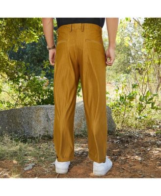 Men's Mustard Yellow Corduroy Tailored Trousers