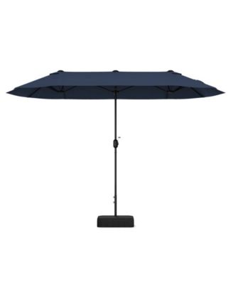 13 Feet Double-Sided Patio Twin Table Umbrella with Crank Handle