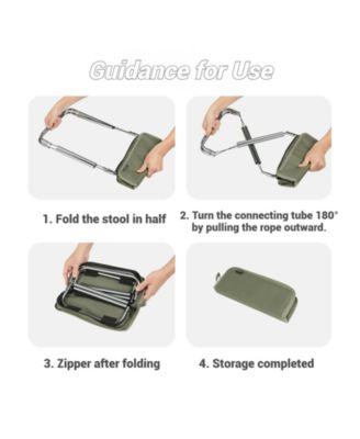 Folding Camping Stool , Portable Mini Camping Chair, Lightweight Aluminium Alloy Chair, Small Backpacking Stool with Thickened Seat Cushion