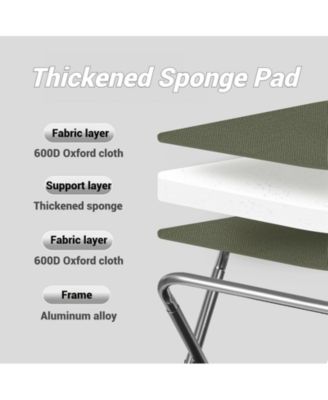 Folding Camping Stool , Portable Mini Camping Chair, Lightweight Aluminium Alloy Chair, Small Backpacking Stool with Thickened Seat Cushion