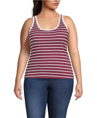 Plus Size Pointelle Rib UNeck Tank
