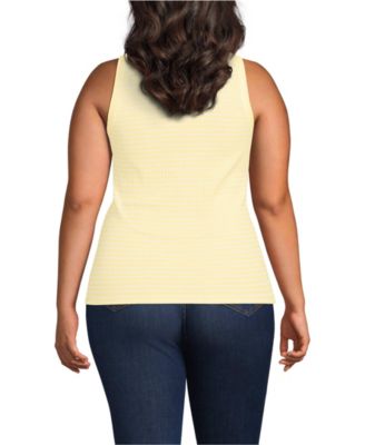 Plus Size Pointelle Rib UNeck Tank