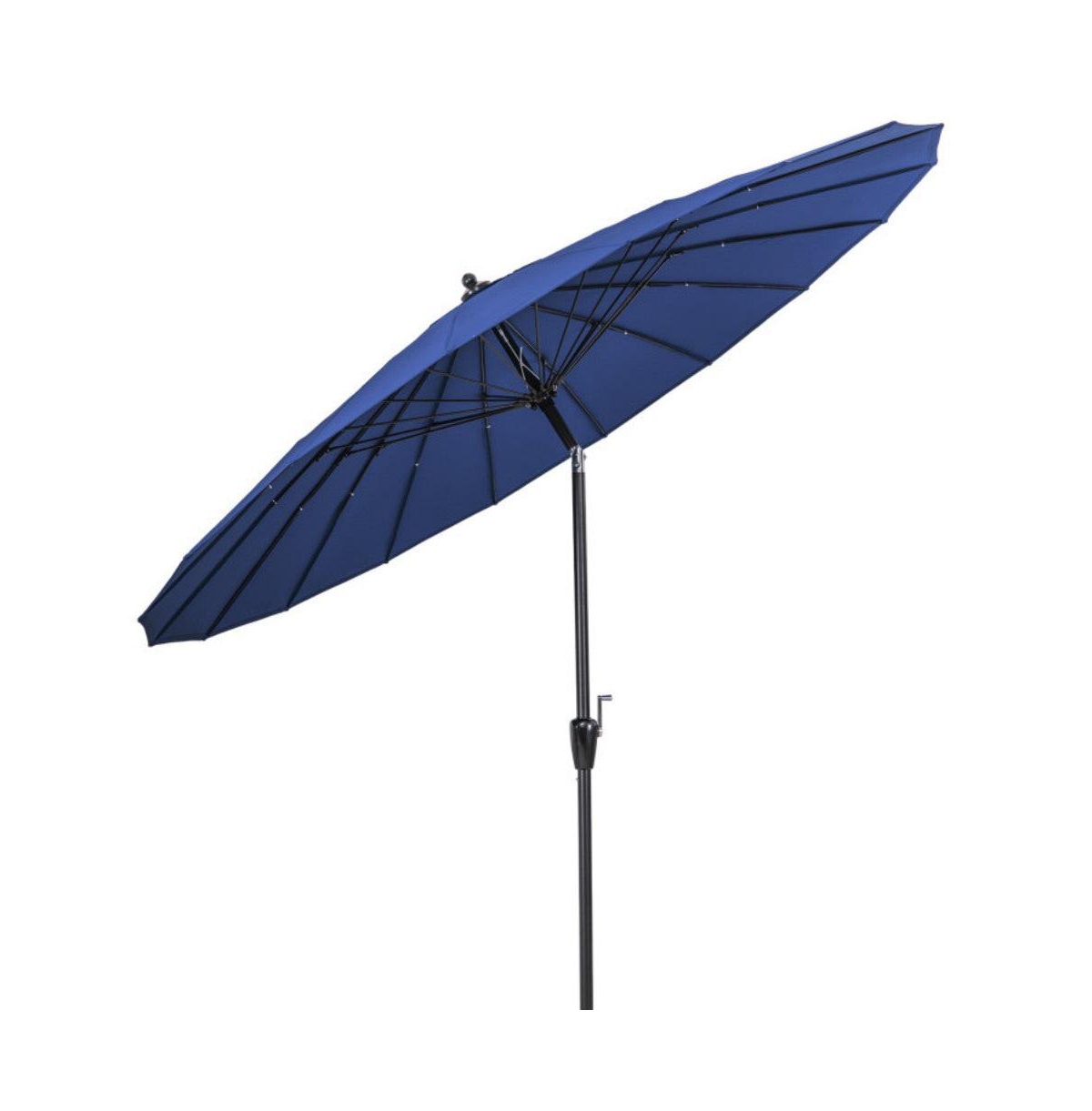 9 Feet Round Patio Umbrella with 18 Fiberglass Ribs - Turquoise