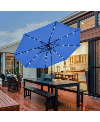 10 Feet Outdoor Patio Umbrella with Bright Solar LED Lights