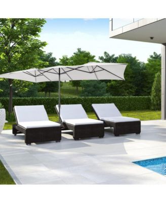 15 Feet Double-Sized Patio Umbrella with Crank Handle and Vented Tops
