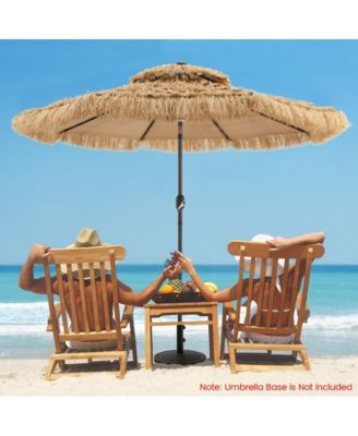 9 Feet Solar Powered Thatched Tiki Patio Umbrella with Led Lights.