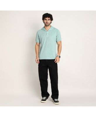 Men's Sea Green Tactitle Spread-Polo T-Shirt