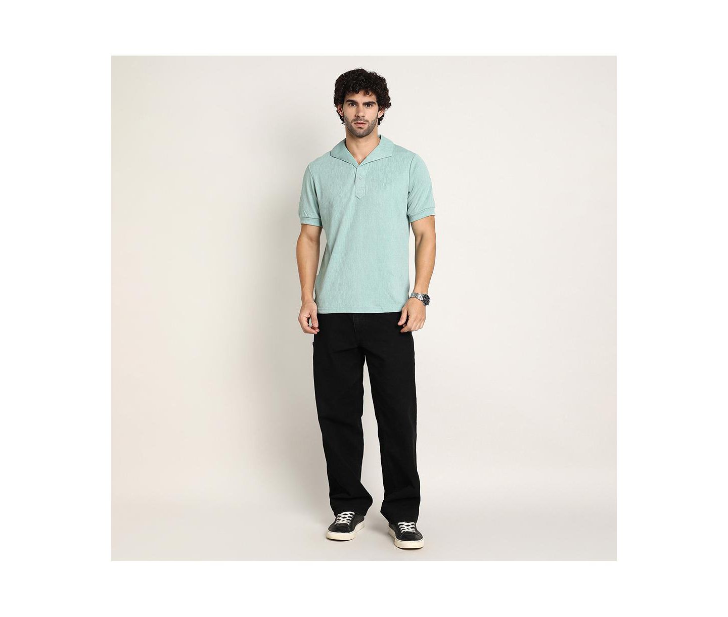 Мужская футболка Cahoot Sea Green Tactitle Spread-Polo, цвет: Зелёный — фото 6