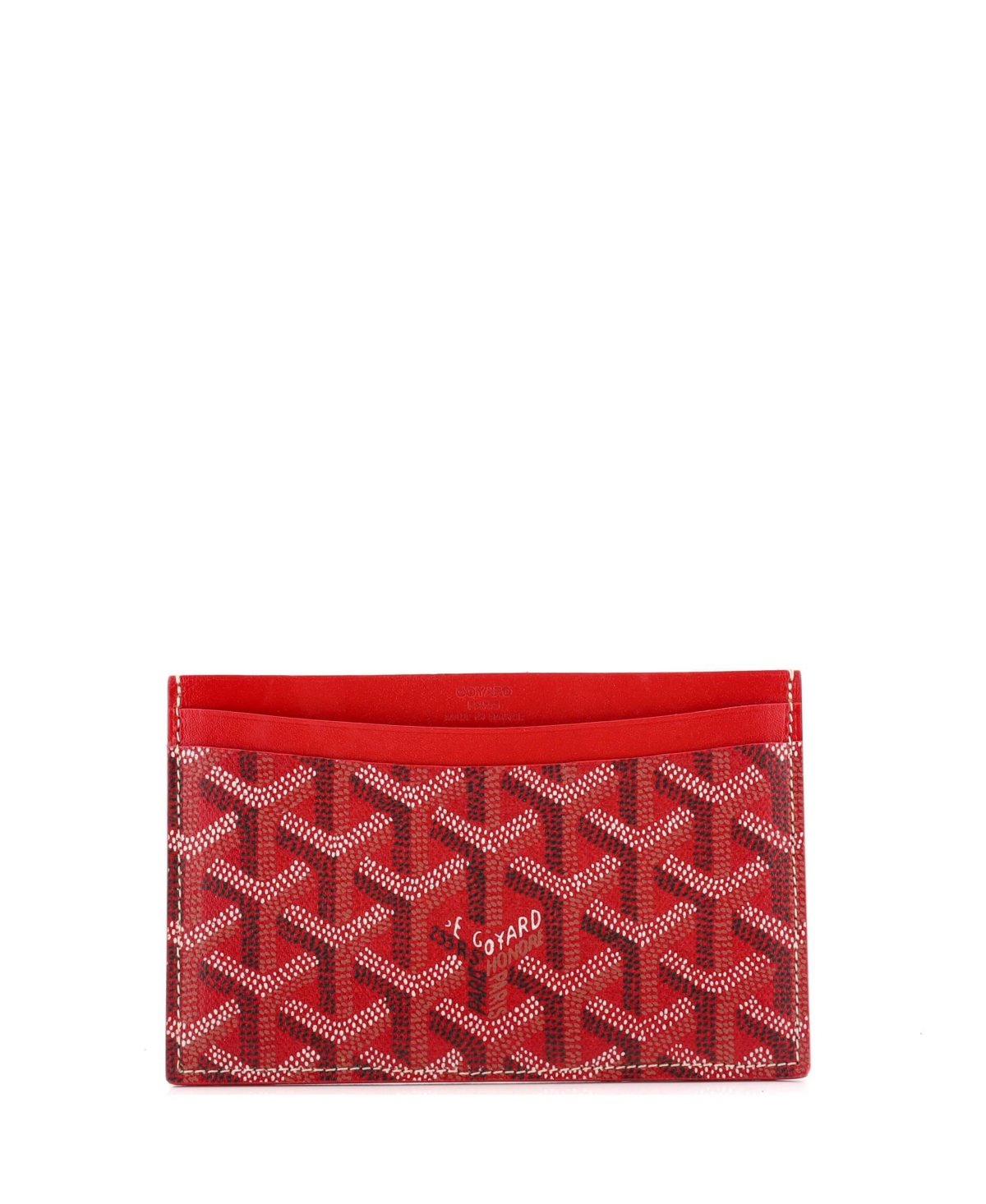 Saint Sulpice Card Holder Coated Canvas - Red