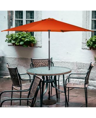 9 FT Outdoor Market Patio Table Umbrella Push Button Tilt Crank Lift