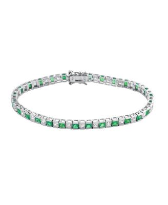 Modern Plated Alternating CZ Tennis Bracelet