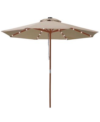 40 LED Solar String Light Cool White Fit for 8-Rib 8ft 9ft Wooden Outdoor Patio Umbrella