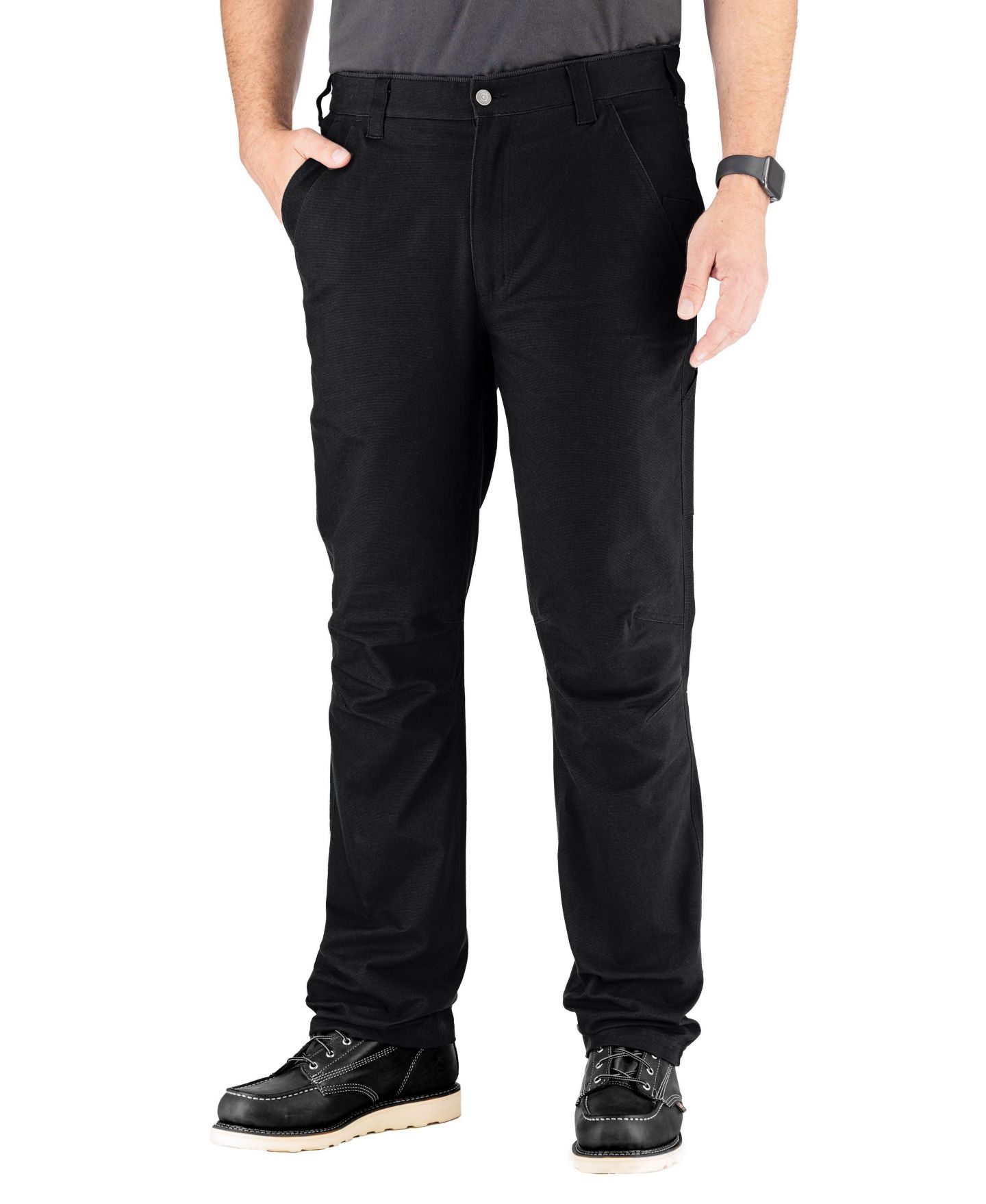 Мужские брюки Thorogood Water Repellent Stretch Canvas Work Pants, цвет: Чёрный — фото 1