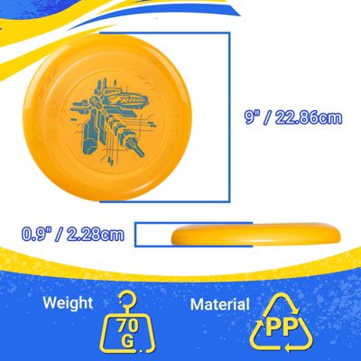 Frisbee Go 6 Pack Flying Disc, 9 Inch Lightweight Colorful Toy Set for Beginners Outdoor Game - 70g