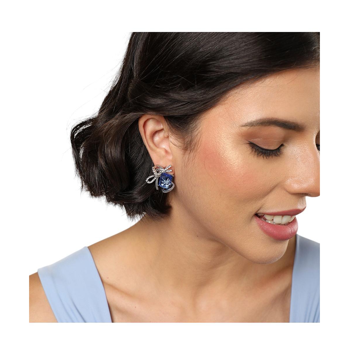 Sohi Crystal-bow Stud Earrings