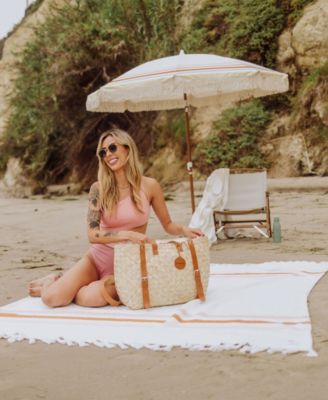 Oceanside Washable Cotton Beach Blanket, 66" x 80"