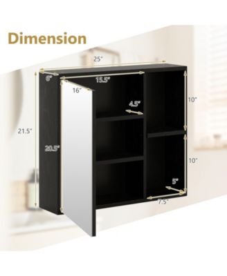 Bathroom Medicine Cabinet with Single Mirror Door