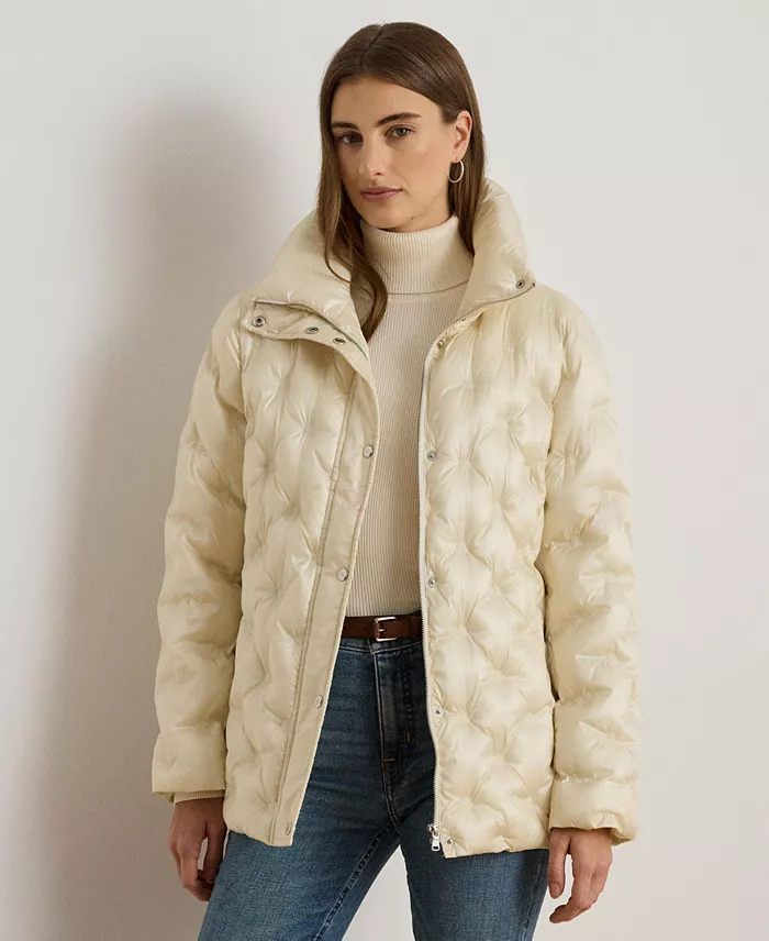 Women's Embroidered Puffer Coat - thumbnail 10