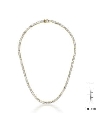 Sterling Silver Clear Cubic Zirconia 4MM Tennis Necklace