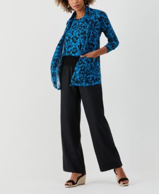 Petite Floral Print Cuffed Sleeveless Tank Top