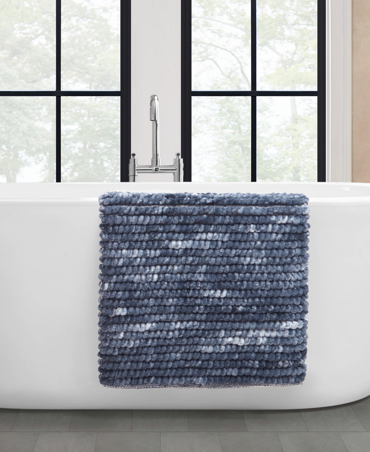French Connection Space Dye Chunky Chenille Bath Rug