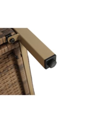 Outdoor Wicker Bar Cart with Glass Top