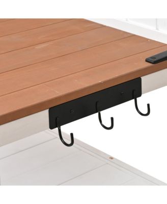 Fir Wood Potting Bench with Hutch