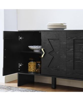 Mid-Century Modern Sideboard Buffet Cabinet - 60" Black