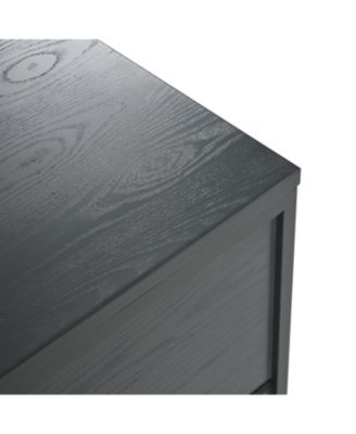 Industrial Grey Retro Sideboard with Rattan Doors