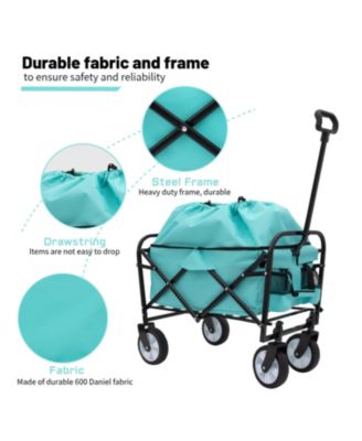 Collapsible Utility Wagon Cart - 225lb Capacity - Blue