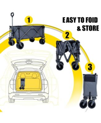 Collapsible Folding Wagon - 400LBS, All-Terrain Wheels