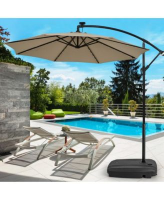 Fillable Universal Offset Umbrella Base with Cross Base and Wheels