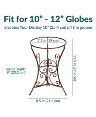 Indoor/Outdoor Decorative Steel Scroll Gazing Ball Stand for 10" or 12" Outdoor Garden Gazing Globes - 11" H