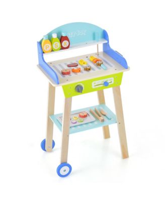 Kid's Pretend Barbecue Grill Play Set Toy BBQ Cooking Playset with Accessories