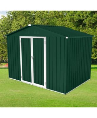 Metal garden sheds 6ftx8ft outdoor storage sheds Green+White