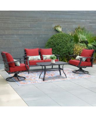 23'' x 26'' Outdoor Deep Seat Chair Cushion Set, Olefin Fabric, Slipcover with Sponge Foam, (Set of 2 Seats, 2 Backs, 2 Lumbar Pillows)