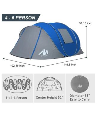 Adobe XL Instant Set-Up Pop-Up Family Tent – 4–6 Person Waterproof Shelter with Front Vestibule, Double Layer Protection, and No-Hassle Setup in Seconds