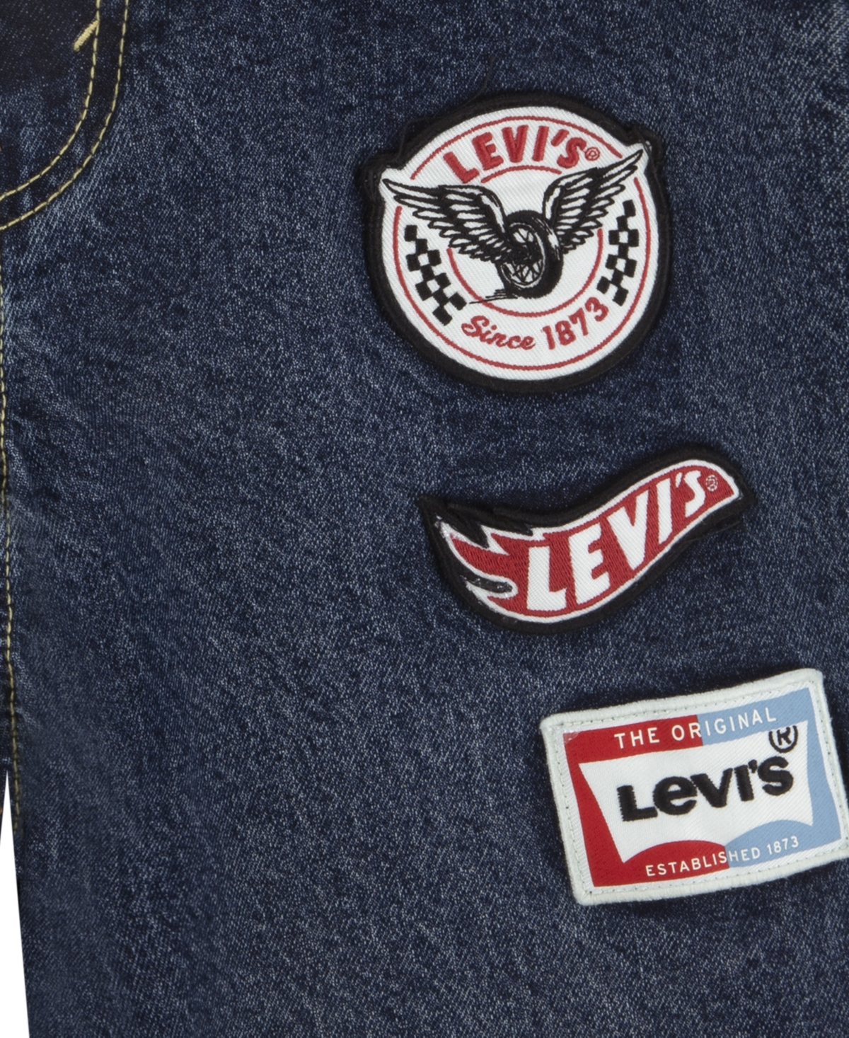 Levi's Big Boys Stay Loose Tapered Fit Patch Jeans In Black