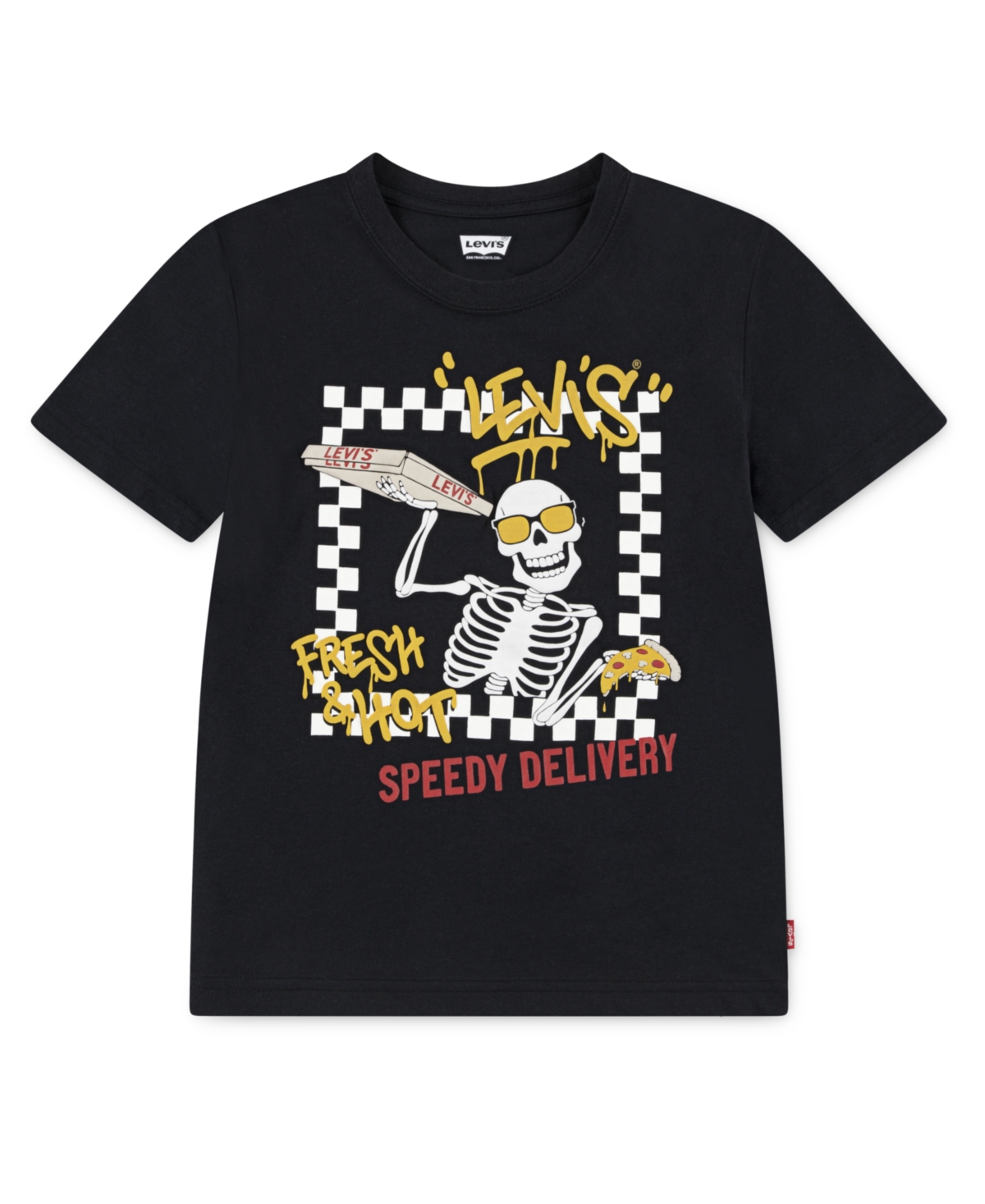 Levi's Big Boys Pizza For All T-shirt In Black