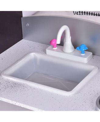 Kids Cooking Pretend Play Toy Wooden Kitchen Set Children Playset Vintage