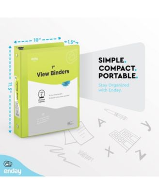 1Inch 3 Ring Binder, 1 Inch Round Ring Clear View Cover with 2 Inside Pockets Binders, Colored School Supplies Binders in Grey, Pink, Blue, Purple, Green and Red, Multicolor (6 PC) – by Enday